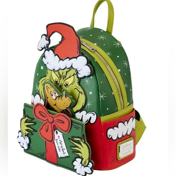 ??Loungefly Dr Seuss Grinch Santa Cosplay Mini Backpack